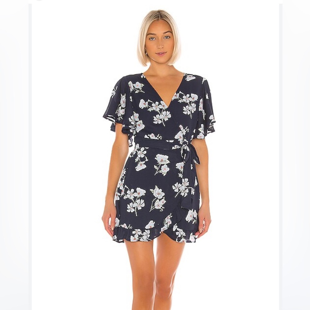 JACK BY BB DAKOTA LETS WRAP DRESS IN SAPPHIRE BLUE
